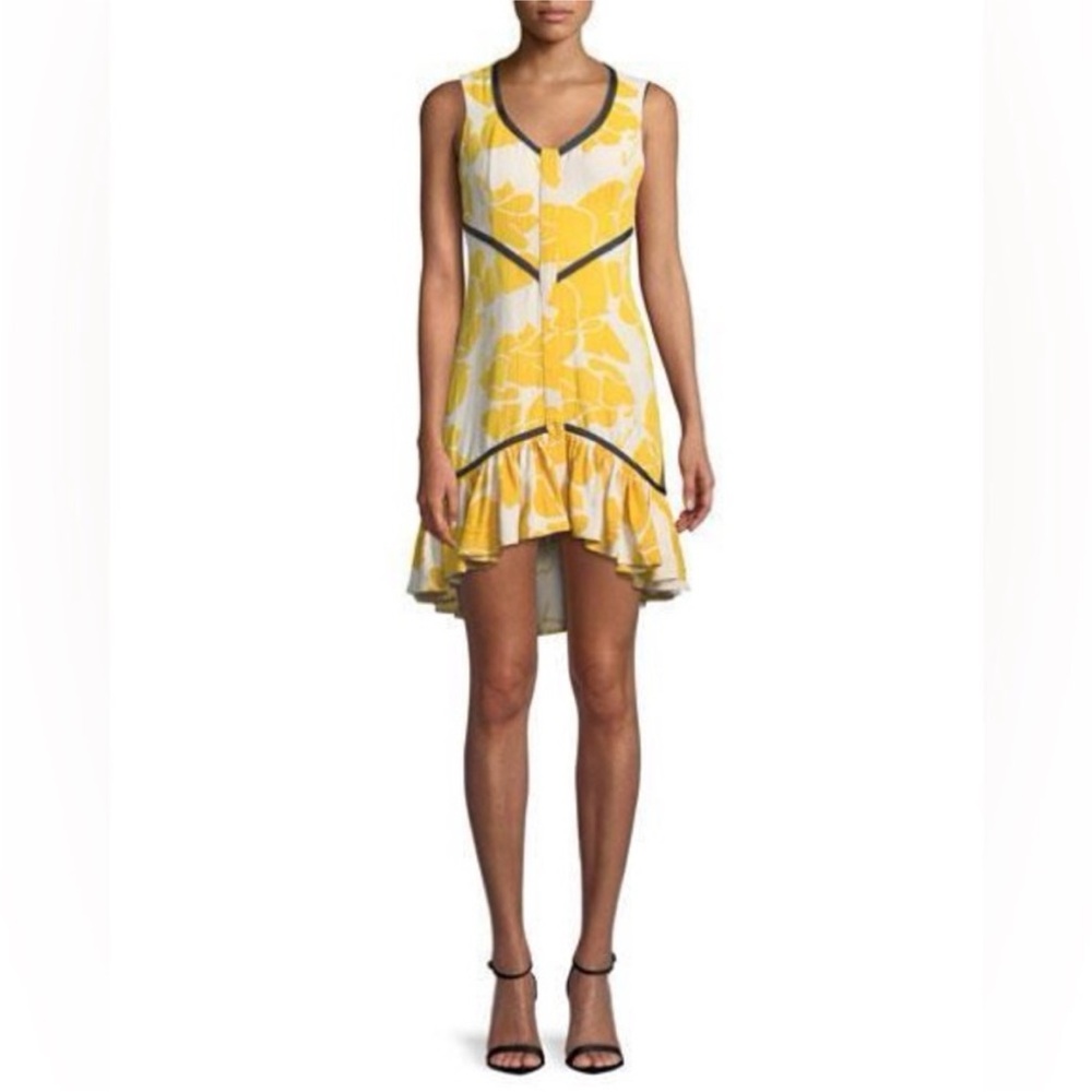 Alexis Floral Flounce Dress in Marigold